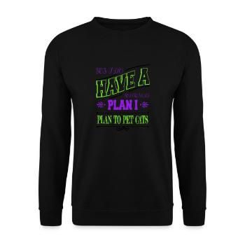 Cat Lover Cool Cats Geek Love Guenon aw - Unisex Sweatshirt - black - Front - Alina (178cm) & Michal (187cm)
