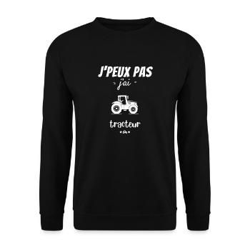 I can't I have tractor - Unisex Sweatshirt - black - Front - Alina (178cm) & Michal (187cm)