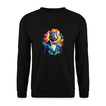Rat in a suit - Unisex Sweatshirt - black - Front - Alina (178cm) & Michal (187cm)