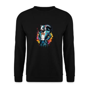 Skunk in a suit - Unisex Sweatshirt - black - Front - Alina (178cm) & Michal (187cm)