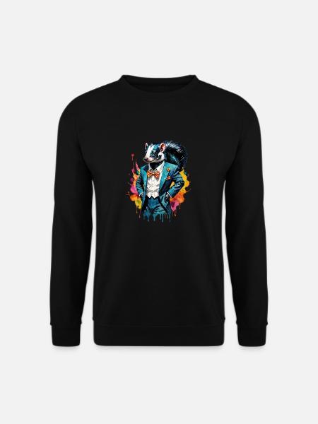Stinktier im Anzug - Unisex Pullover - Schwarz
