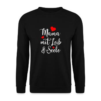 Vollblutmama Beste Mama Geschenk Liebe Mutterliebe - Unisex Pullover - Schwarz - Vorne - Alina (178cm) & Michal (187cm)