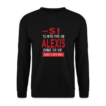 Alexis Si tu n as pas un alexis Cadeau humour - Sweat-shirt Unisexe - noir - Devant - Alina (178cm) & Michal (187cm)
