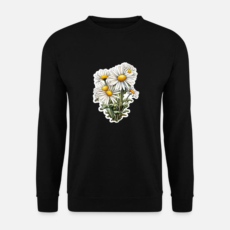 Kamille 6 Blüten - Unisex Pullover - Schwarz