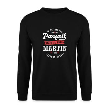 Martin Parfait Cadeau prenom martin - Sweat-shirt Unisexe - noir - Devant - Alina (178cm) & Michal (187cm)
