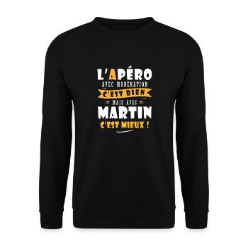 Martin Cadeau Humour personnalisé cadeau martin - Sweat-shirt Unisexe - noir - Devant - Alina (178cm) & Michal (187cm)