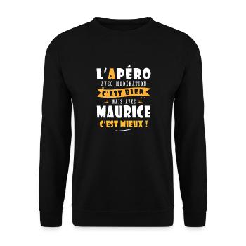 Maurice Cadeau Humour personnalisé cadeau maurice - Sweat-shirt Unisexe - noir - Devant - Alina (178cm) & Michal (187cm)