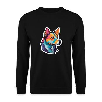 Colorful Dog Portrait - Unisex Sweatshirt - black - Front - Alina (178cm) & Michal (187cm)