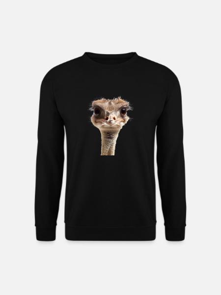Der Strauß lebt in Savannen und Wüsten - Unisex Pullover - Schwarz