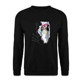 Illinois (United States) | Real Flag | Flag Map Script - Unisex Sweatshirt - black - Front - Alina (178cm) & Michal (187cm)