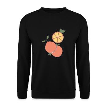 orangen grapefruit - Unisex Pullover - Schwarz - Vorne - Alina (178cm) & Michal (187cm)
