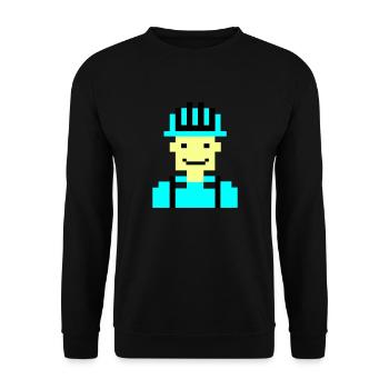 Ouvrier du bâtiment Pixel 01 - Sweat-shirt Unisexe - noir - Devant - Alina (178cm) & Michal (187cm)