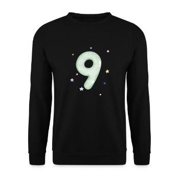 9e anniversaire watercolor étoile - Sweat-shirt Unisexe - noir - Devant - Alina (178cm) & Michal (187cm)
