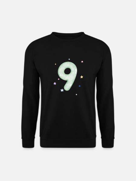 Aquarellstern zum 9-jährigen Jubiläum - Unisex Pullover - Schwarz