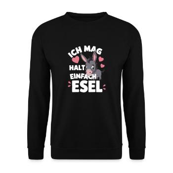 Donkey Donkey Mule Muli - Unisex Sweatshirt - black - Front - Alina (178cm) & Michal (187cm)