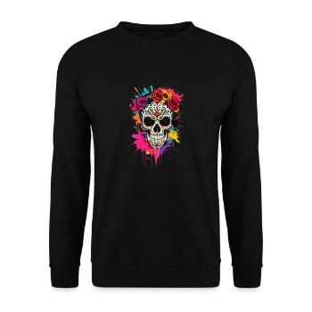 Viva Vida Skull - Unisex Pullover - Schwarz - Vorne - Alina (178cm) & Michal (187cm)