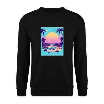Sunset Serenity - Unisex Pullover - Schwarz - Vorne - Alina (178cm) & Michal (187cm)