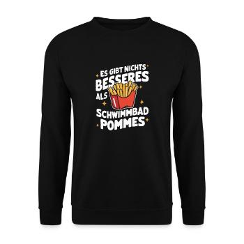 Frites, frites, restauration rapide - Sweat-shirt Unisexe - noir - Devant - Alina (178cm) & Michal (187cm)