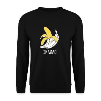 Banane mal anders - Unisex Pullover - Schwarz - Vorne - Alina (178cm) & Michal (187cm)