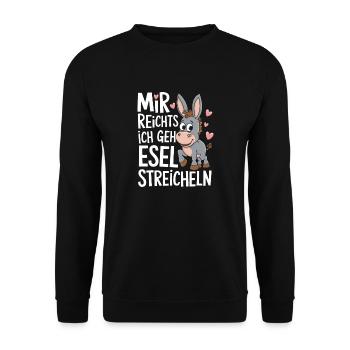 Donkey Donkey Mule Muli - Unisex Sweatshirt - black - Front - Alina (178cm) & Michal (187cm)