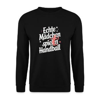 Handball players Handball Sports Handball players - Unisex Sweatshirt - black - Front - Alina (178cm) & Michal (187cm)