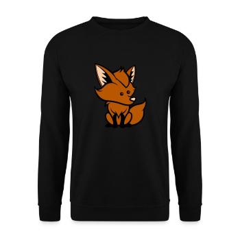 fuchs comic tier - Unisex Pullover - Schwarz - Vorne - Alina (178cm) & Michal (187cm)
