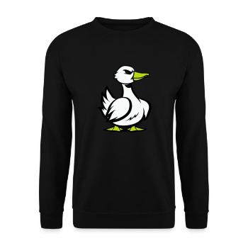 ente comic cartoon - Unisex Pullover - Schwarz - Vorne - Alina (178cm) & Michal (187cm)