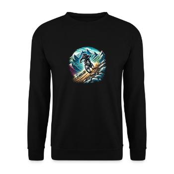 Mountain bikers in the mountains - Unisex Sweatshirt - black - Front - Alina (178cm) & Michal (187cm)