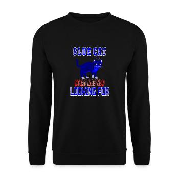 BLUE CAT WHAT ARE YOU LOOKING FOR - Sweat-shirt Unisexe - noir - Devant - Alina (178cm) & Michal (187cm)