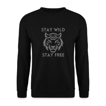 Stay wild, Stay free - Unisex Sweatshirt - black - Front - Alina (178cm) & Michal (187cm)