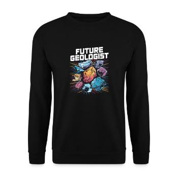 Future Geologist - Passion for Geology - Unisex Sweatshirt - black - Front - Alina (178cm) & Michal (187cm)