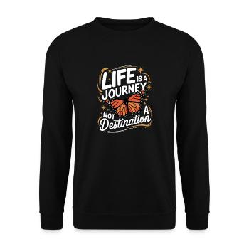 Schmetterling Monarchfalter Bunt Schmetterlinge - Unisex Pullover - Schwarz - Vorne - Alina (178cm) & Michal (187cm)