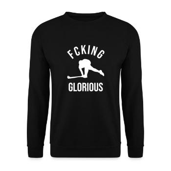Feldhockey Spieler Geschenk - Unisex Pullover - Schwarz - Vorne - Alina (178cm) & Michal (187cm)