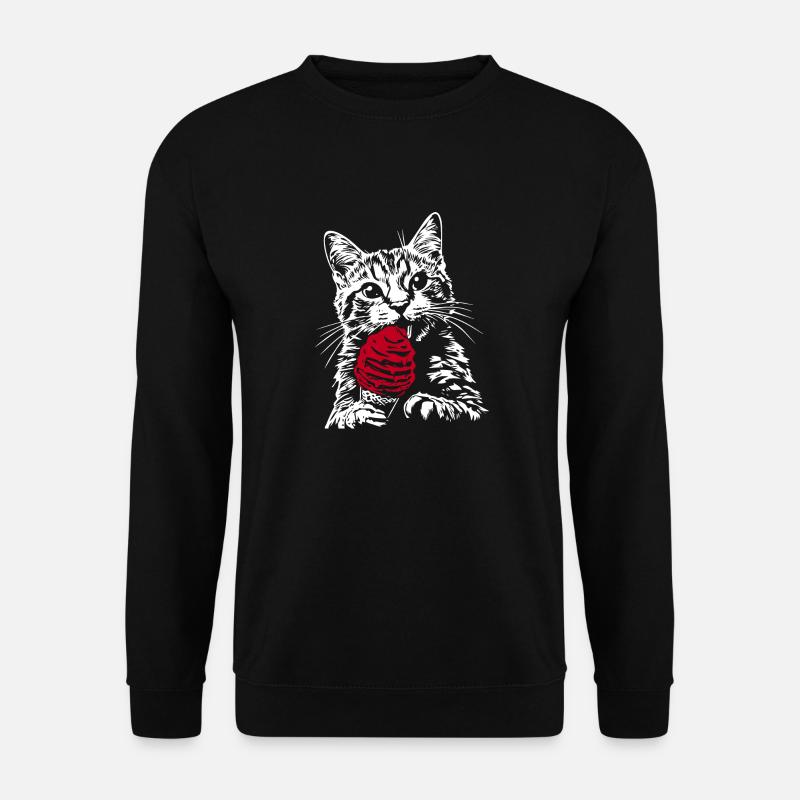 Lustige Katze Eis - Unisex Sweatshirt - black