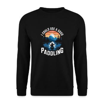 Humor for kayak fans - Unisex Sweatshirt - black - Front - Alina (178cm) & Michal (187cm)