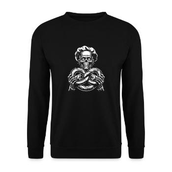 Zombie as Baker - creepy horror baker - Unisex Sweatshirt - black - Front - Alina (178cm) & Michal (187cm)