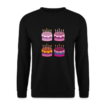 torte 4fach - Unisex Pullover - Schwarz - Vorne - Alina (178cm) & Michal (187cm)