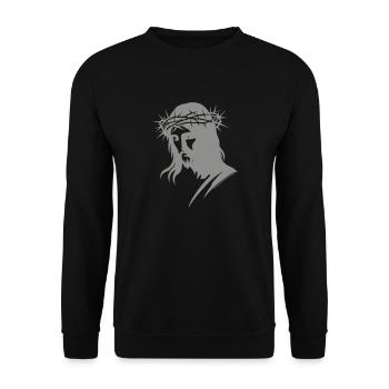 Christ Jesus - Unisex Sweatshirt - black - Front - Alina (178cm) & Michal (187cm)