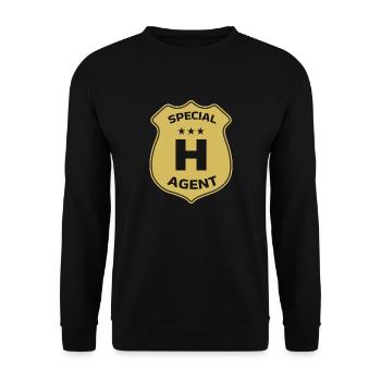 Special Agent H - Unisex Pullover - Schwarz - Vorne - Alina (178cm) & Michal (187cm)