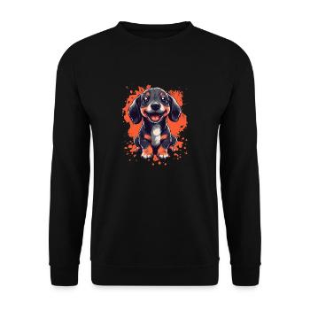 Dachshund puppy funny dog dogs - Unisex Sweatshirt - black - Front - Alina (178cm) & Michal (187cm)