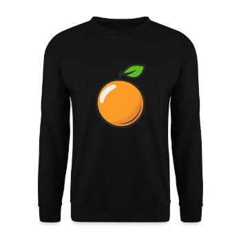 :: An orange on a T-shirt :: - Unisex Sweatshirt - black - Front - Alina (178cm) & Michal (187cm)