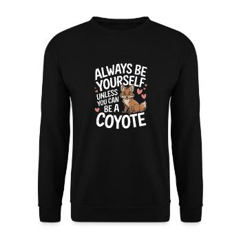 Kojote Tier Lustig - Unisex Pullover - Schwarz - Vorne - Alina (178cm) & Michal (187cm)