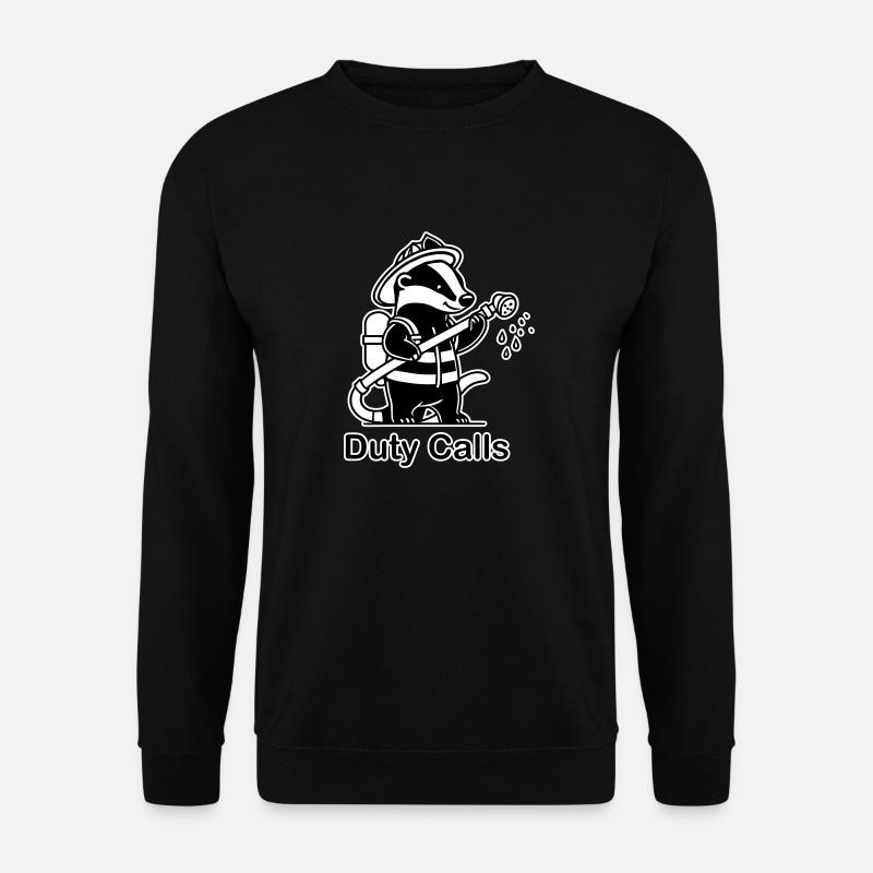 Firefighter badger - "Duty Calls" Design - Unisex Sweatshirt - black