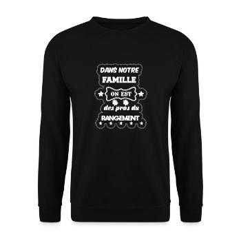 T-shirt in our family we are pros - Unisex Sweatshirt - black - Front - Alina (178cm) & Michal (187cm)