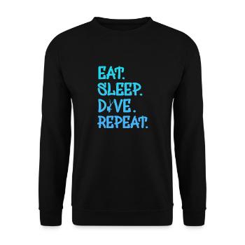 Eat Sleep Dive Repeat - Unisex Pullover - Schwarz - Vorne - Alina (178cm) & Michal (187cm)