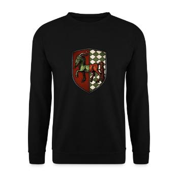 Armoiries : rouge, chimère verte - Sweat-shirt Unisexe - noir - Devant - Alina (178cm) & Michal (187cm)