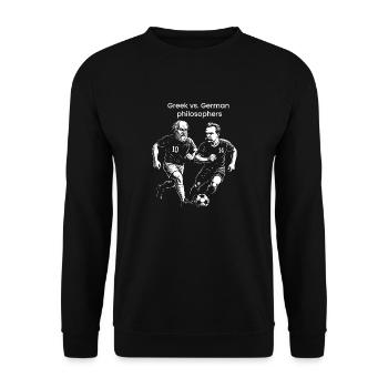 Les philosophes grecs et allemands jouent au football. - Sweat-shirt Unisexe - noir - Devant - Alina (178cm) & Michal (187cm)