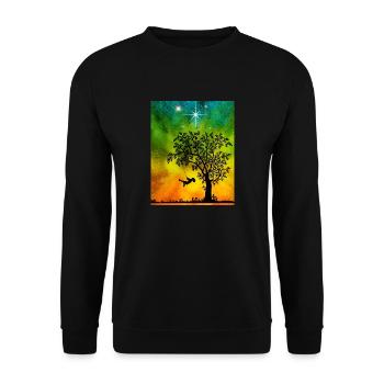Child on the swing - Unisex Pullover - Schwarz - Vorne - Alina (178cm) & Michal (187cm)