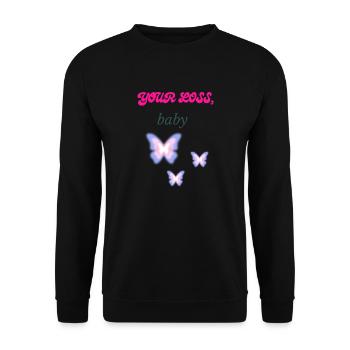 Your Loss Baby Shirt – Glow Up Aesthetic soft girl - Unisex Sweatshirt - black - Front - Alina (178cm) & Michal (187cm)