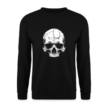 Totenkopf Skull Schädel - Unisex Pullover - Schwarz - Vorne - Alina (178cm) & Michal (187cm)